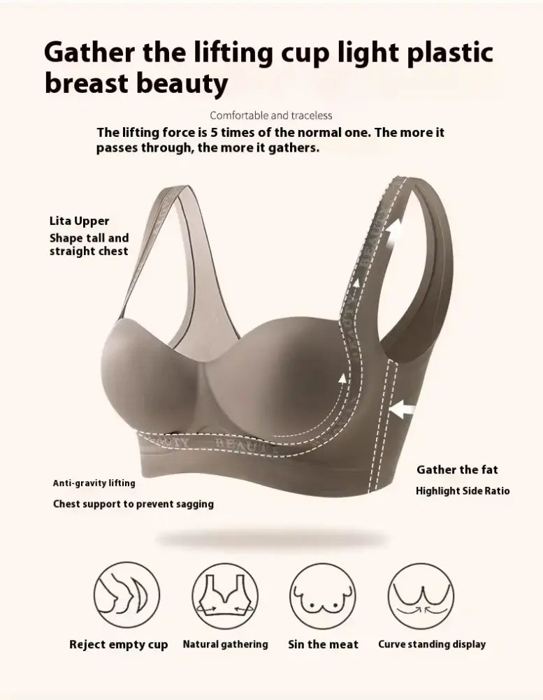 Soutien-Gorge Invisible Rehausseur Sans Armature (Beige)