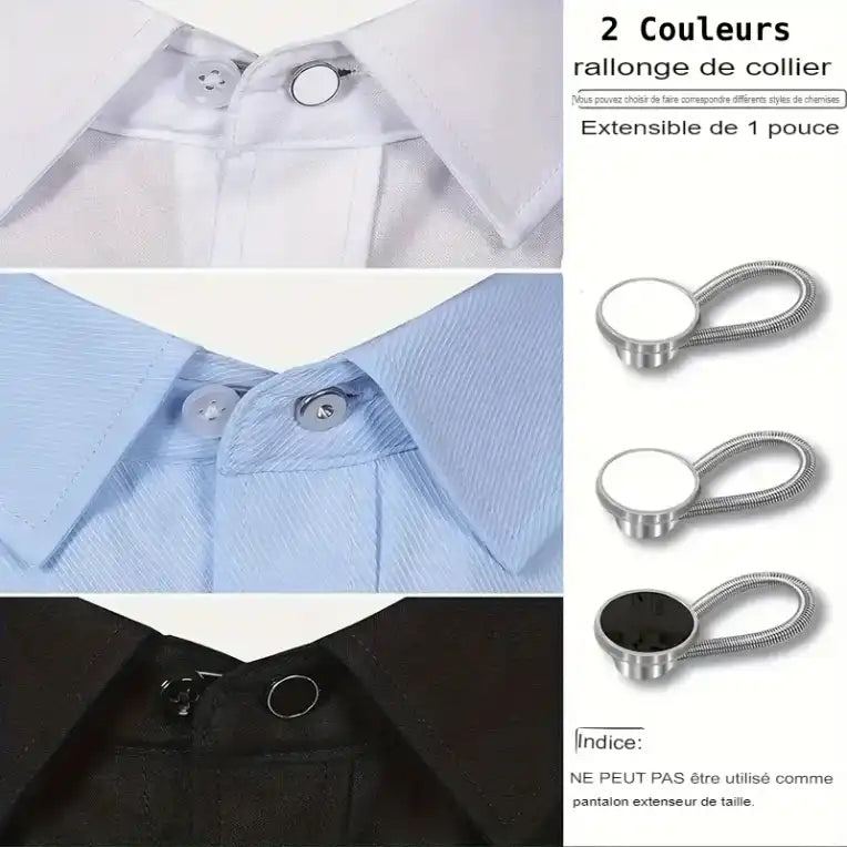 Lot 10 Boutons d'Extension de Col Pratique
