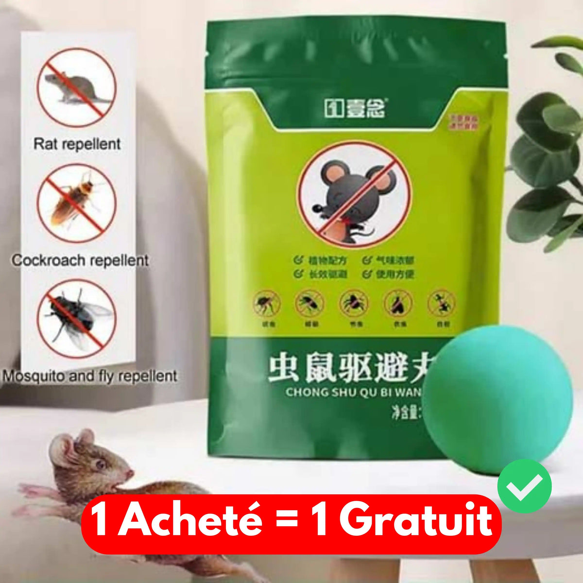 2X Sachets végétaux 100% pour éliminer rongeurs et nuisibles