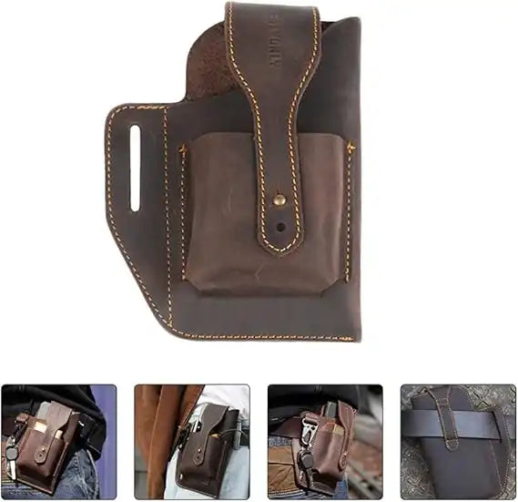 Sac Ceinture Rétro en Cuir pour Hommes