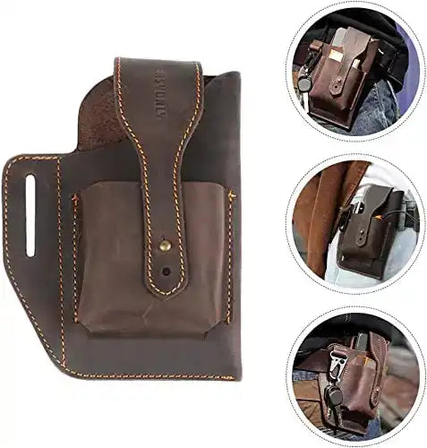 Sac Ceinture Rétro en Cuir pour Hommes