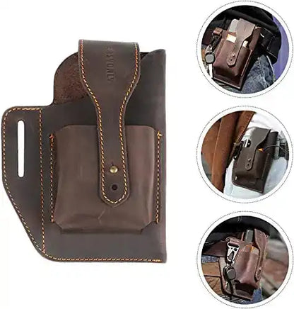 Sac Ceinture Rétro en Cuir pour Hommes