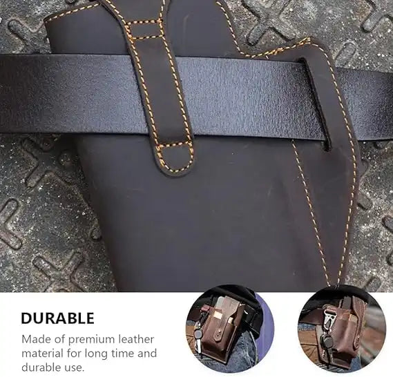 Sac Ceinture Rétro en Cuir pour Hommes