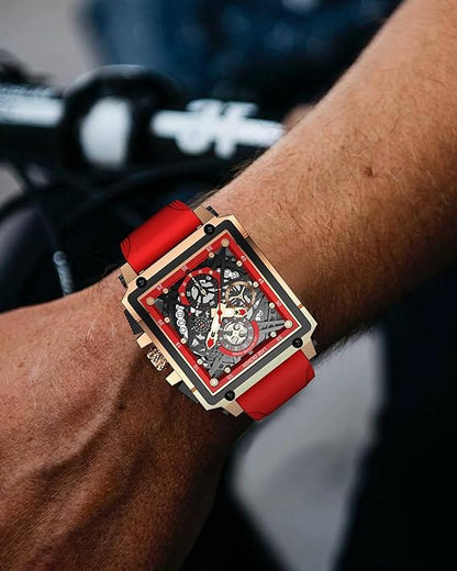 Montre Carrée Rouge Prestige pour Homme