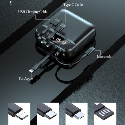 Power Bank intelligent de poche avec 4 câbles