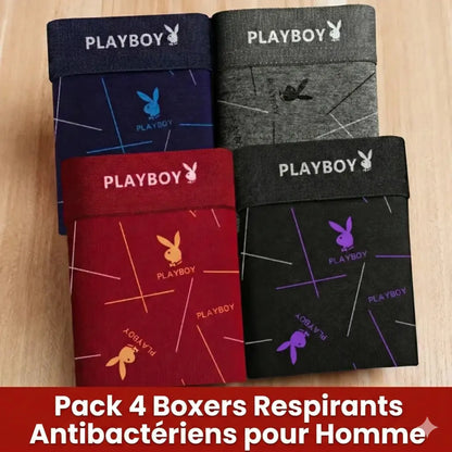 Pack 4 Boxers Respirants Antibactériens pour Homme