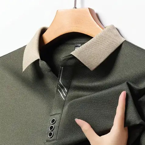 Polo à Manches Longues Gaufré pour Hommes 2025 (tailles L et XL)