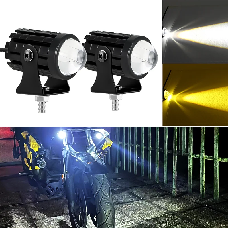 2X Feux auxiliaires LED pour moto