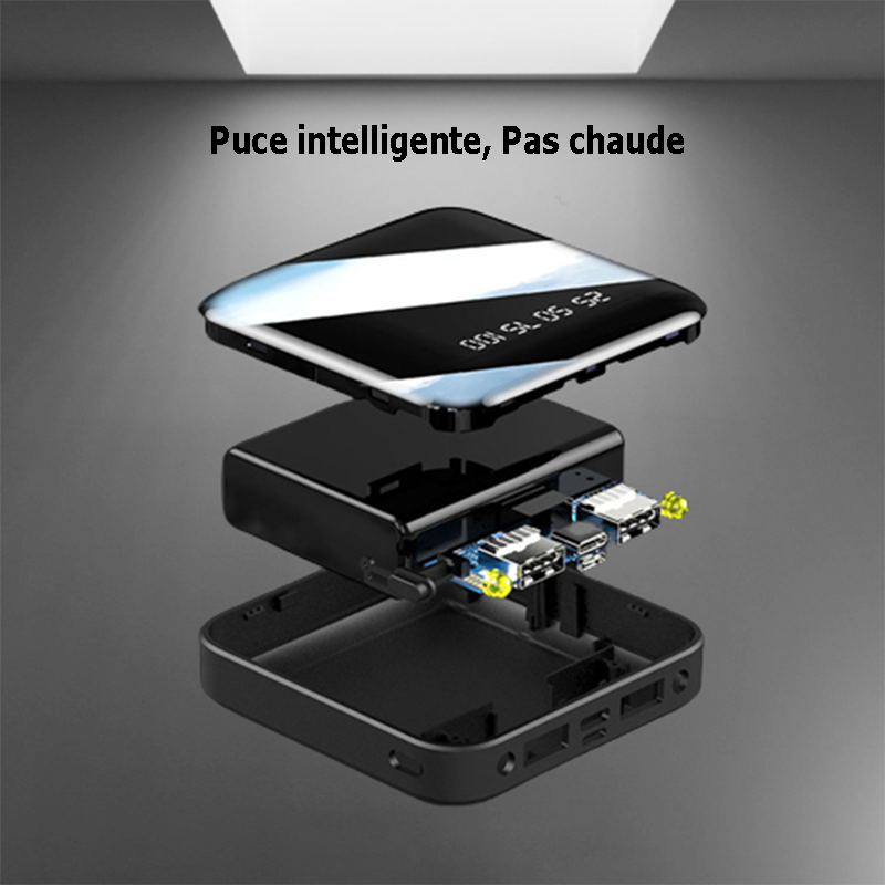 Power Bank intelligent de poche avec 4 câbles