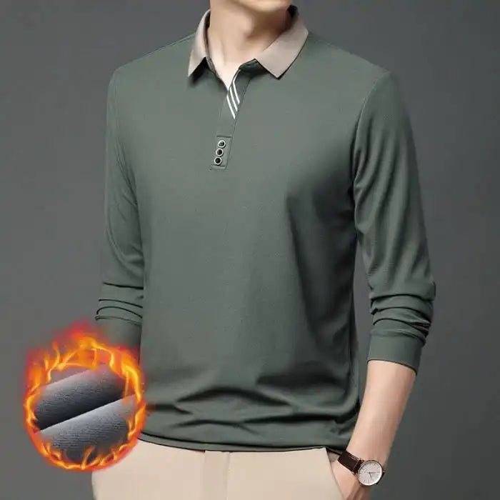 Polo Homme Gaufré à Manches Longues 2026