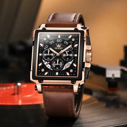 Montre Carré en Cuir Luxe 2024
