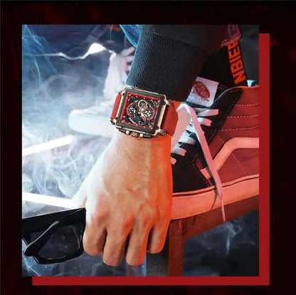 Montre Carrée Rouge Prestige pour Homme
