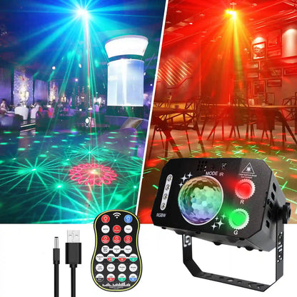 Mini Disco à 7 Yeux avec télécommande