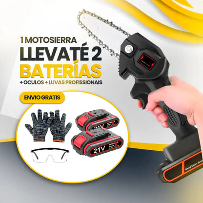 Scie à Chaîne Portative avec 2 Batteries